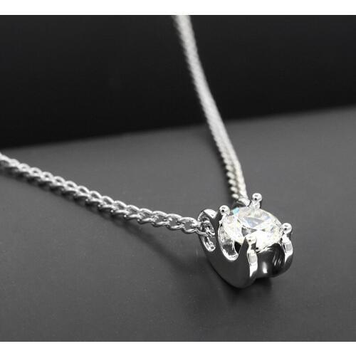 Crystal Clear Round Zircon Golden & Silver Plated Chain Choker Necklace for Women