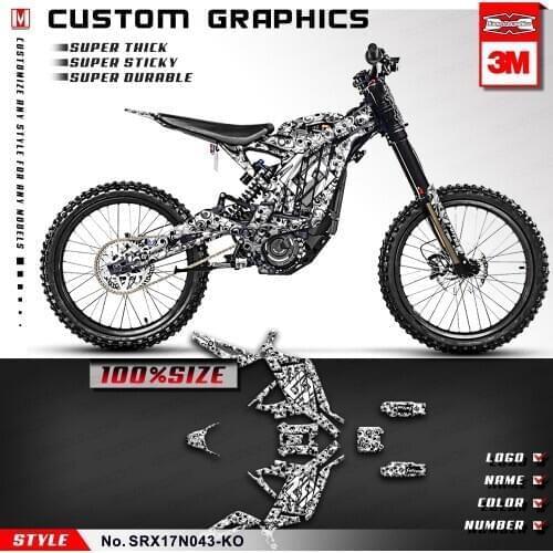 KUNGFU GRAPHICS Personalised Stickers Vinyl Decal Kit for Sur-Ron Light Bee X S Electric Bike, Style No. SRX17N043-KO