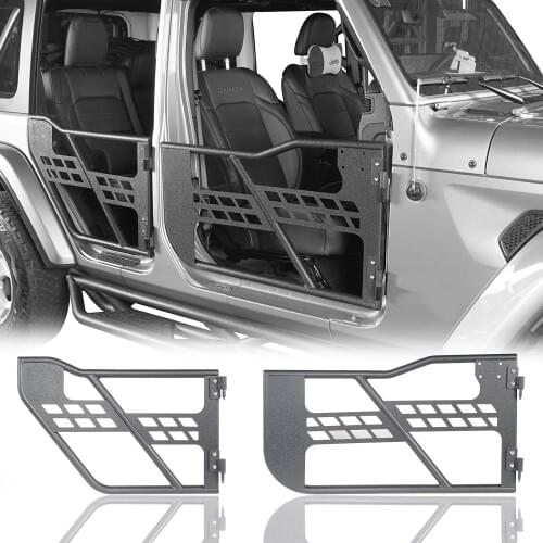 J197 one set black steel half tube doors for jeep wrangler JK 2doors Auto products Free shipping in Russia LANTSUN