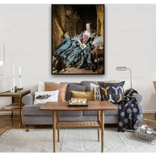 Francois Boucher Madame De Pompadour Wall Art Canvas Prints Classical Famous Painting Reproduction For Living Room Cuadros Decor