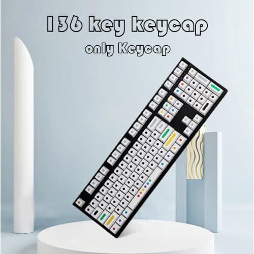 White colour Dots Keycaps Cherry Profile Dye Sub PBT Keycap For Cherry MX Switch 61/64/68/87/96/980/104/108 Mechanical Keyboard