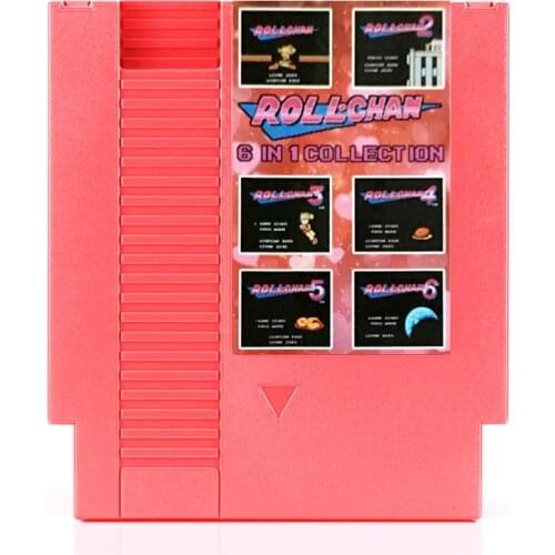 Best Seller !!! Roll Chan 6 In 1 RollChan 1/2/3/4/5/6 Game Card For 72 Pins 8 Bit TV Game Player