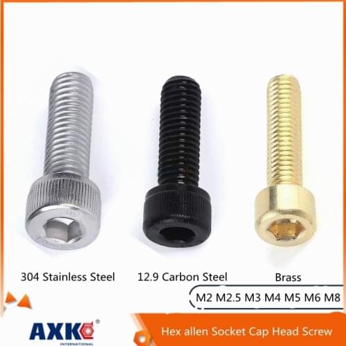 M2 M3 M4 M5 M6 M8 DIN912 Hex Allen Socket Cap Head Screw 304 Stainless Steel Brass Black Grade 12.9 Metric Diy Furniture Bolts