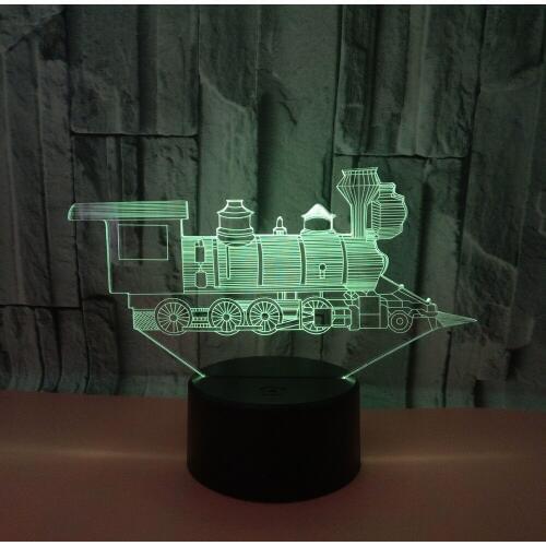 Small Train 3d Light Colorful Touch Remote Abstract Illusion Lamp Gift Usb Led Wireless 3d Night Light Kids Lamp