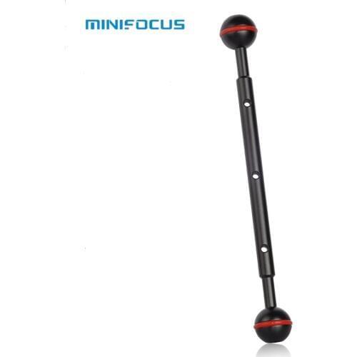 MINIFOCUS Extend 8"/20.32cm Aluminum Double 1" Ball Arm for Underwater Lighting System Diving Camera Waterpoof Housing
