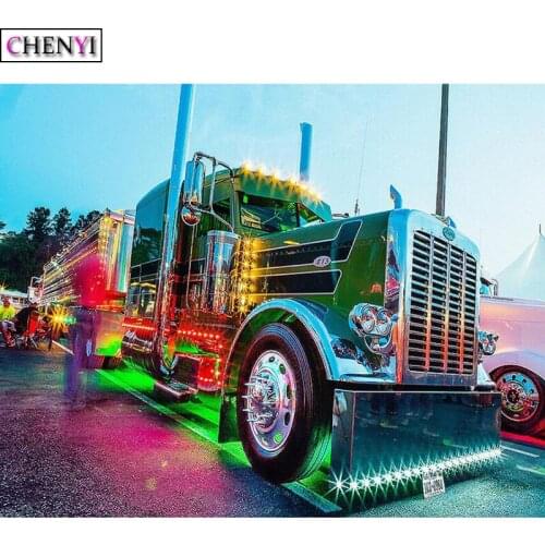 CHENYI 5D Diy Diamond Painting Full Drill Cartoon Color Car Diamond Embroidery Kit Mosaic Rhinestones Needlework Home Decor Gift