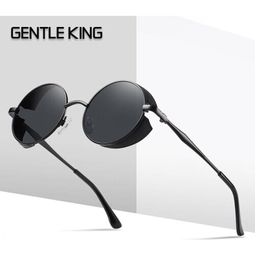 GENTLE KING Round Steampunk Sunglasses Men Women Punk Sun Glasses Shades Vintage Travel Eyewear Gafas De Sol