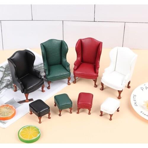 Multi color!1:12 Dollhouse Delicate Mini Furniture Leather Sofa With Pedal Doll House Furniture Decor