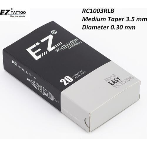 RC1003RLB EZ Revolution Tattoo Cartridge #10 (0.30 mm) Round Liner Needles for Tattoo & Permanent Makup Eyebrow Eyeliner Lips