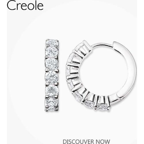 Hinged Hoops Earrings Bohemia CZ Pave,2019 Accessories Fashion Jewelry 925 Sterling Silver Boutique Queen Beauty Gift For Women