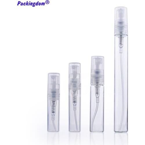 100pcs Glass Spray Bottle Container Clear Perfume Atomizer Empty Mist Sprayer Travel Sample Packaging 2ml 3ml 5ml 10ml