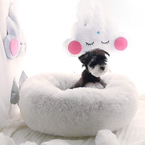 Super Soft Pet Bed Kennel Dog Round Cat Winter Warm Sleeping Bag Long Plush Puppy Cushion Mat Portable Cat Supplies Accessories