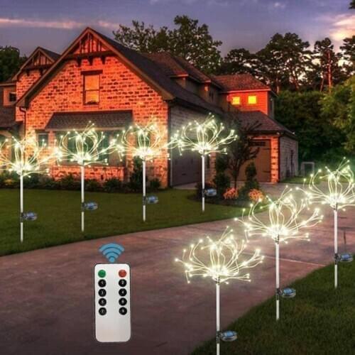 LED Solar Outdoor String Lights Remote Control Holiday Decorative Warm Multicolor Garden Light Waterproof Holiday LED Lantern