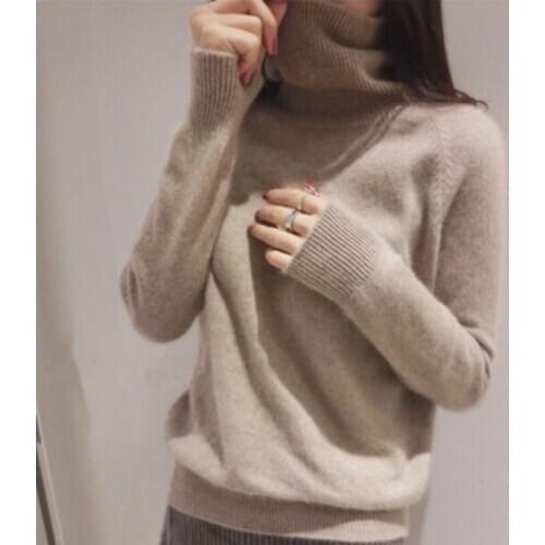 Cashmere sweater ladies high collar womens large size winter knitted cashmere sweater ladies warm sweater womens clothing