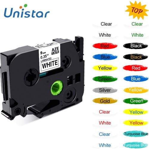 Unistar TZe-221 9mm Compatible for Brother Label Maker PTH110 Label Printer Laminated Label Tape tze-221 TZ-621 tze-121 tze-122