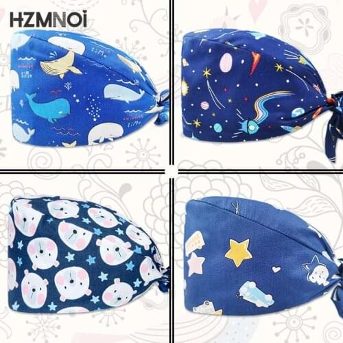 High Quality Fashion Cotton Dentist Cap Nursing Cap Lady Nurse Cap Doctor Surgery Cap Pet Salon Beauty Salon Dustproof Scrub Cap