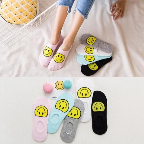 ZDL-208 Candy Colors Happy Cotton Sock for Women Cartoon Funny Harajuku The Silicone Antiskid Socks 10 pairs