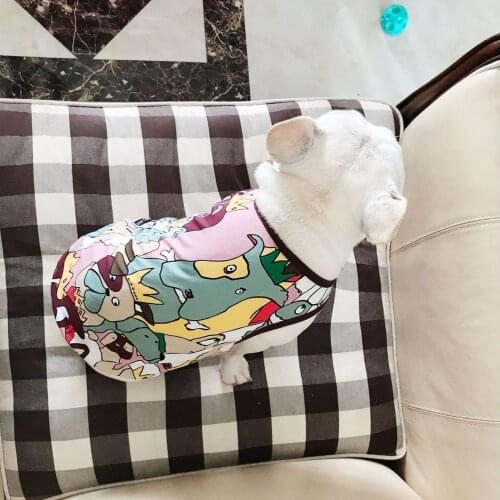 French Bulldog Vest Dog Pattern Fat Pug Dog Summer Clothing Elastic Vest Welsh Costume Frenchies Pet Dog T-shirt Dropshipping