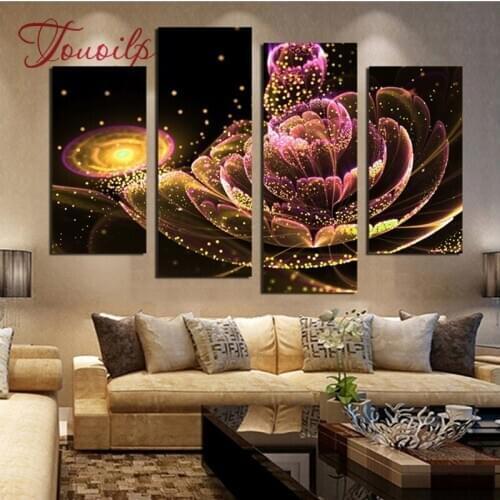20198 new 4 pcs sets flowers Diy diamond painting crystal square diamond drill diamond embroidery cross-stitch free shipping