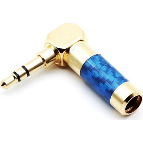 3.5mm 3 Pole Stereo Jack Carbon Fiber Earphone Jack 3.5 Male Plug Gold Plated Wire Solder DIY Connector