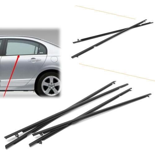 4PCS/SET Car Outside Window Moulding Weatherstrip Seal Belt Weather Strip For Honda Civic FD Model 2006 2007 2008 2009 2010 2011