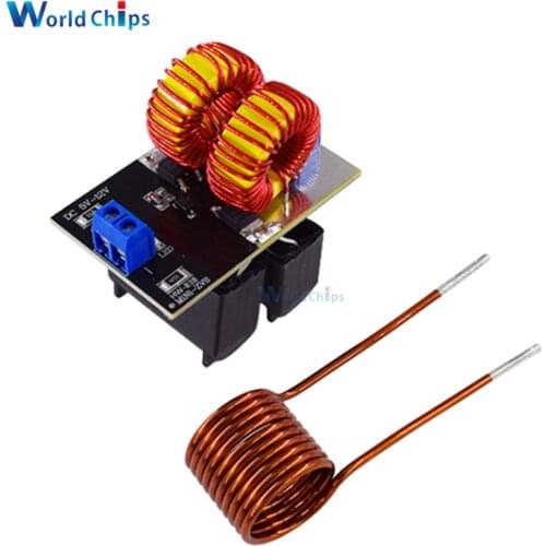 5-12V ZVS Low Voltage Induction Heating Power Supply Module Induction Heating Board Tesla Jacobs Ladder With Heating Coil 120W