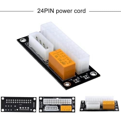 Dual PSU Power Supply Sync Adapter Card ATX 24 Pin To 4 Pin Molex Synchronous Connector Riser Cable for Miner Mining Dropship