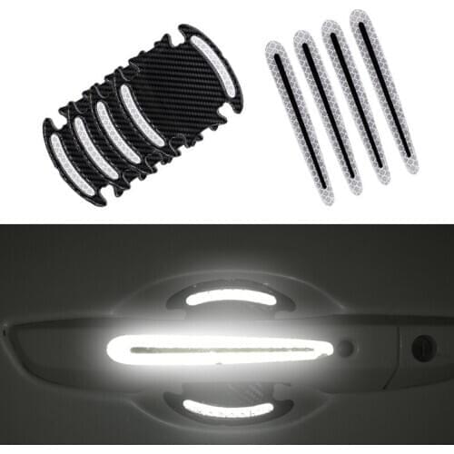 Car Accessories Door handle Sticker Decal Warning Reflective Tape Auto Reflective Strips Driving Safety Mark Styling