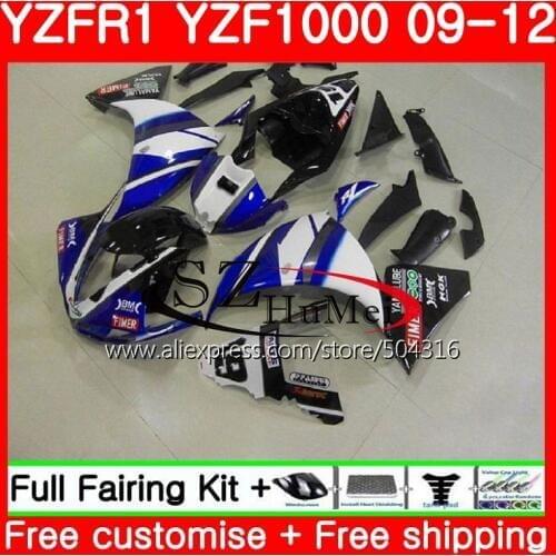 Bodys For YAMAHA YZF1000 TOP Blue black YZFR1 09 10 11 12 YZF-1000 77SH12 YZF-R1 YZF 1000 R 1 YZF R1 2009 2010 2011 2012 Fairing
