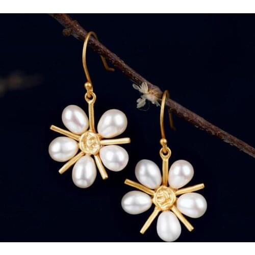 Volta Van 925 Sterling Silver Drop Earrings Freshwater Pearls Pendientes Plata 2021 New Fine Jewelry Elegant Trendy Earrings