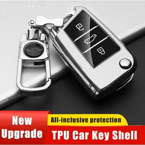 Car Key Cases Cover For Volkswagen VW Golf7 Mk7 Seat Ibiza Leon FR 2 Altea Aztec For Skoda Octavia Kodiaq Karoq For Seat Ateca