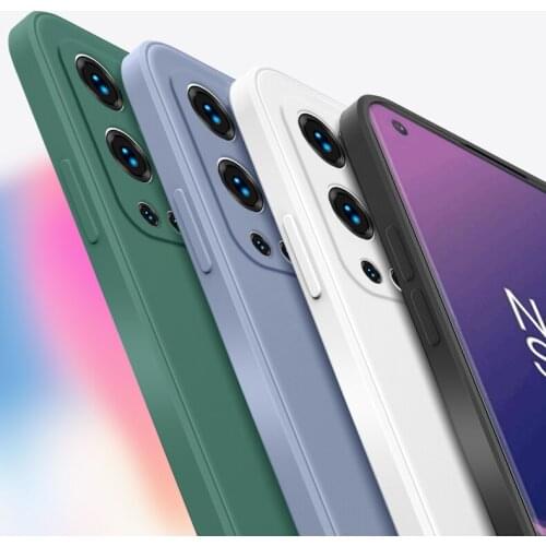 For OnePlus 9 Pro 9R Case Square Liquid Silicone Couple Skin protective Back Cover For One Plus 8 7 Pro Oneplus9 8T 1+8T shell