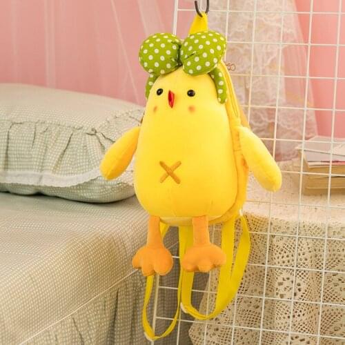 Kids chick Backpack Girls&Boys Plush Adjustable Schoolbags Stuffed Animal Bag Kindergarten Plush Backpack Toys Childrens Gift