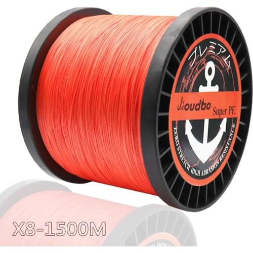Jioudao Series Braided Fishing Line Sea Saltwater Fishing 8 Strands 8 Colors 1500M 10 15 25 30 35 40 50 60 70 80 100 120 220LB