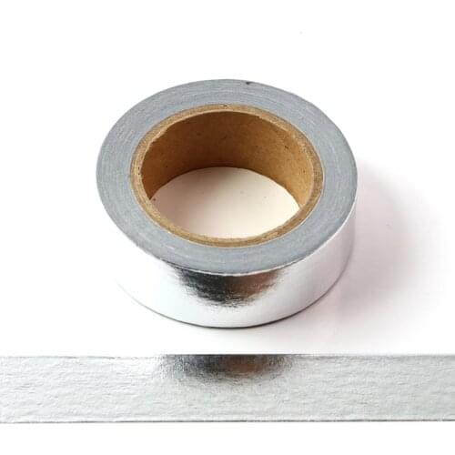 High quality 10pcs/lot Silver Solid Color Foil Washi Tapes for DIY Scrapbooking Planner Adhesive Masking Tapes Kawaii Stationery