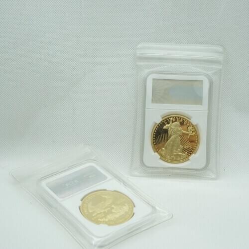 Copy nonmagnetic 1 Oz 2011 American Liberty Eagle Gold Plated Coin Bullion Souvenir With PCCB Case