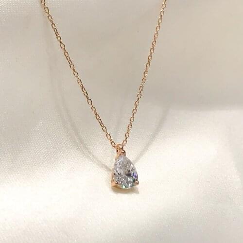 Tiny Water Drop Engagement Silver Pendant