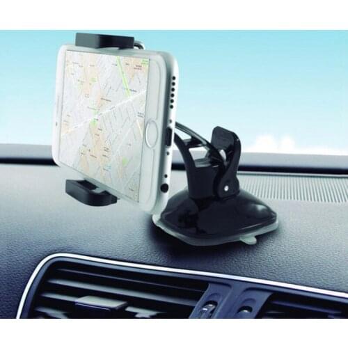 Mobile Phone Holder for Car with Suction Cup KSIX 360º Black