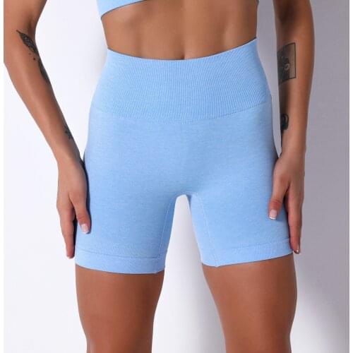 New 2021 Summer Solid Sexy High Waist Seamless Short Leggings Woman Jogging Pilates Sports Yoga Shorts Push Up Cycling Shorts