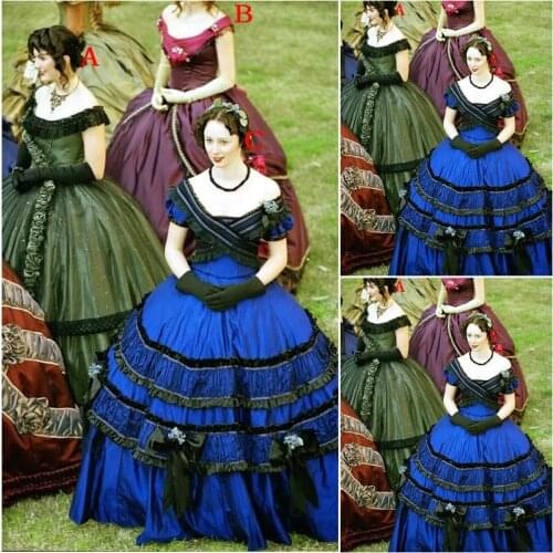New!Customer-made Luxs Vintage Costumes Victorian Dresses Scarlett Civil War dress Cosplay Lolita dresses US4-36 C-1042