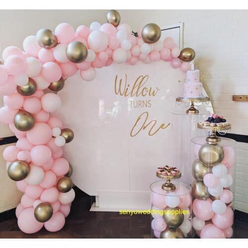 New style Wedding supplier acrylic backdrop wedding customized acrylic round plinth stand wedding senyu1491