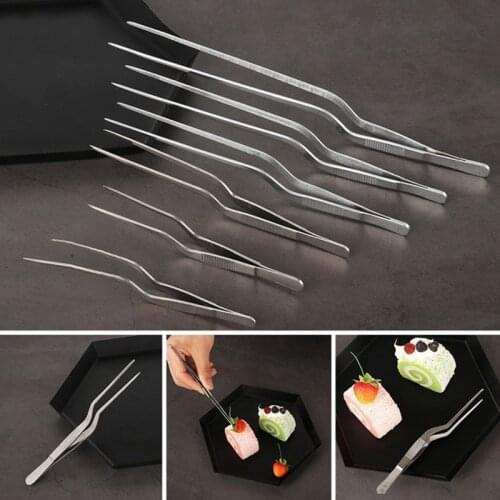 1Pcs Presentation Food Tweezer Stainless Steel BBQ Clip Barbecue Tongs Chef Kitchen Tool