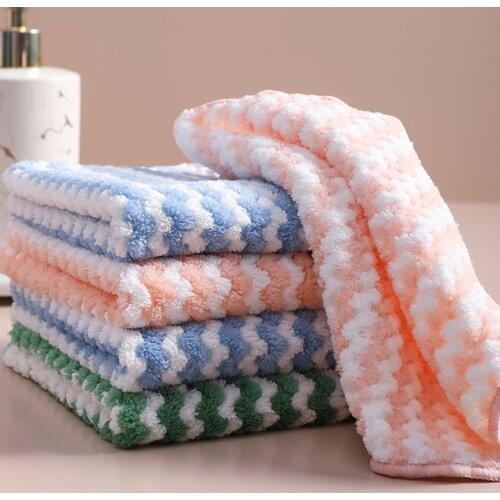 30*30 CM Kitchen Dish Cloth Super Absorbent Microfiber Cotton Plaid Cleaning Towel Tableware Household Bathroom Tools Gadgets