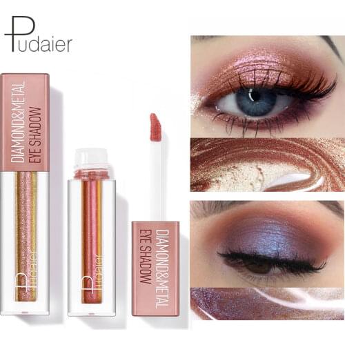 Pudaier Diamond Eyeshadow Glitter Gel Eyes Makeup Shimmer Eye Shadow Cream Waterproof Brighten Cosmetics Shadows Make up Powder