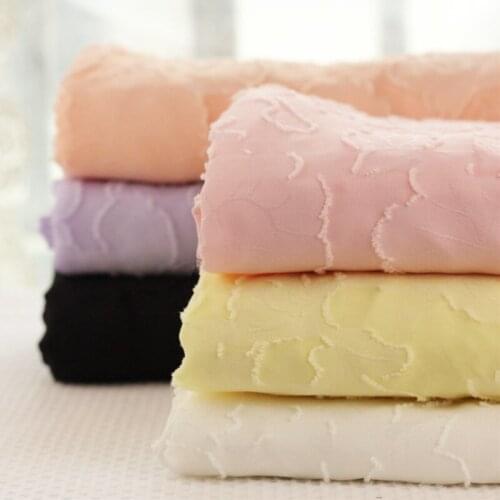 3D Flower Embroidered Chiffon Fabric New Fashion For Summer Dress