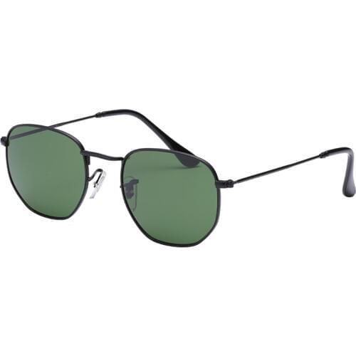 Glass Hexagonal Lens Metal Frame Women Men Sunglasses Vintage Classic Brand Design Sun Glasses Oculos De Sol With Box 3548