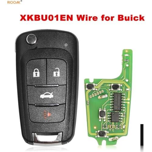 5PCS/LOT Xhorse XKBU01EN Wire Universal Remote Key for Buick Flip 4 Buttons English working with Xhorse VVDI Key tool