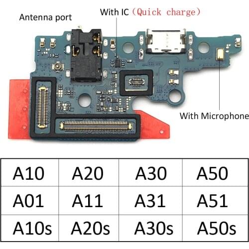 100% Tested USB Charging Dock Port Connector Flex Cable For Samsung A10 A20 A30 A40 A50 A60 A70 A80 A10S A20S A30S A50S A51 A71