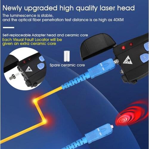 50MW/30MW/20MW/10MW Visual Fault Locator Laser Source SC/FC/ST Fiber Optic Cable Tester 10KM/30KM/50KM VFL