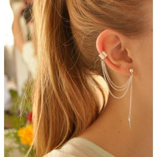 2020 earings long women fashion earing for womens dangling 1piece Punk Rock Style Young Gift Leaf Chain Tassel Earrings